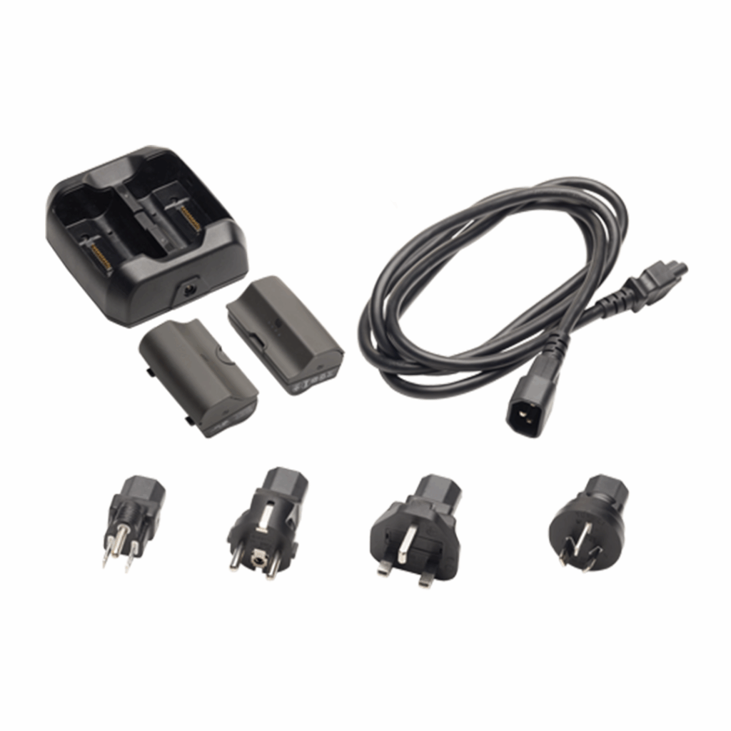 External Battery Charger with International Cord, Battery 2-Pack