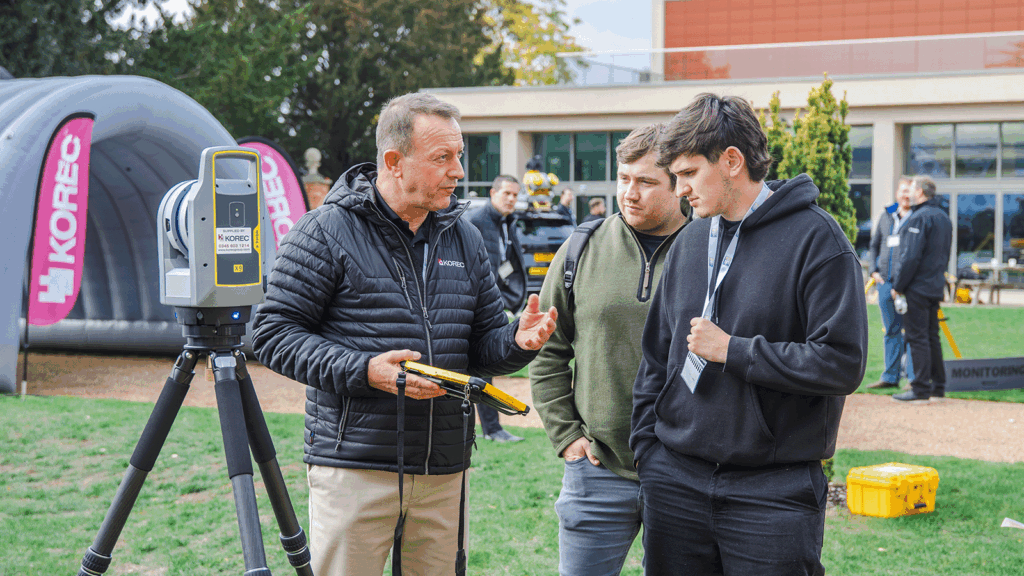 Explaining laser scanning outside at KTUC25